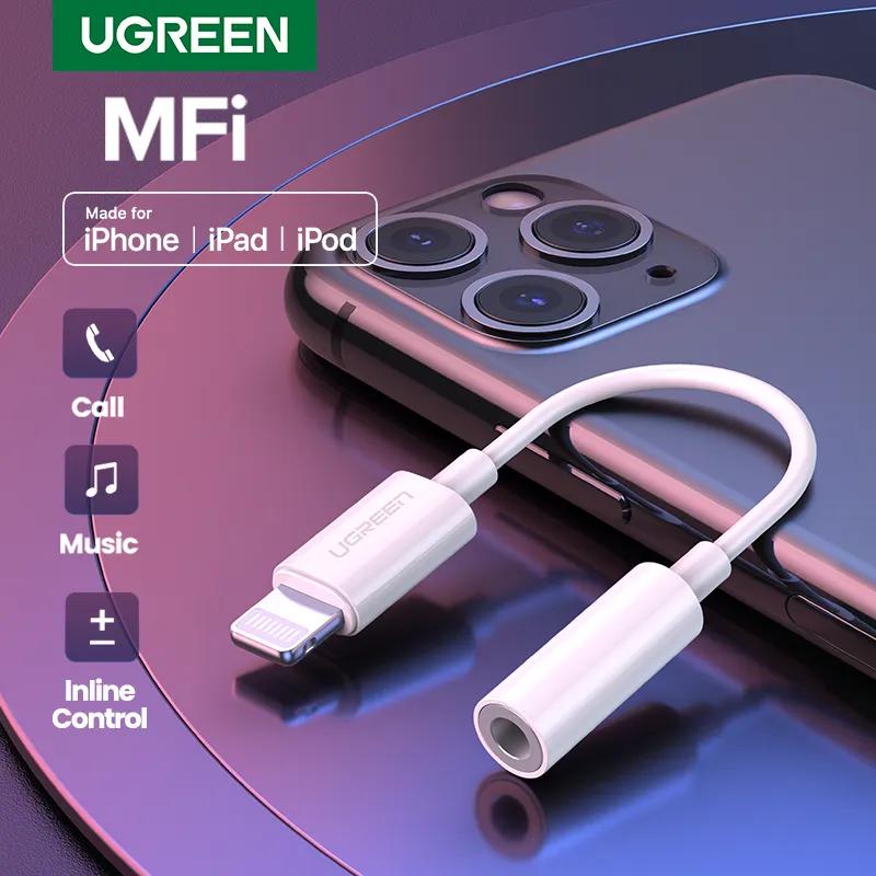 Ugreen MFi  3.5mm    3.5 AUX ̺ ȯ iPhone 12 SE 11 11 Pro Max X XR iPhone 7 8 8P